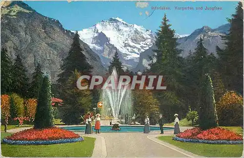 Cartes postales Interlaken Kurgarten und Jungfrau