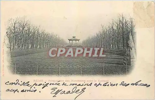 Cartes postales Reims Perspective des Maronniers avec le Kiosque