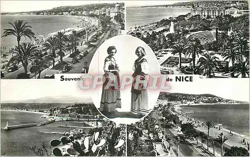 Moderne Karte Souvenir de Nice