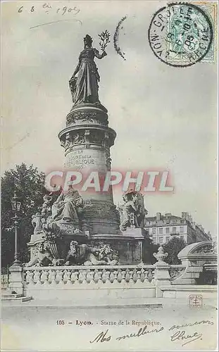 Cartes postales Lyon Statue de la Republique