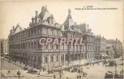 Ansichtskarte AK Lyon Palais de la Bourse et Place des Cordeliers