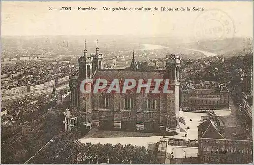 Ansichtskarte AK Lyon Fourviere Vue generale et confluent du Rhone et de la Saone