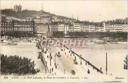 Cartes postales Lyon La Pont Prefecture la Place des Cordeliers et Fourviere