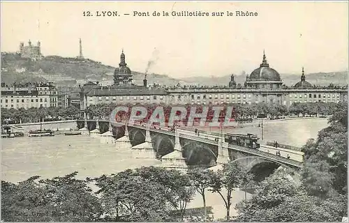 Cartes postales Lyon Pont de la Guillotiere sur le Rhone Tramway