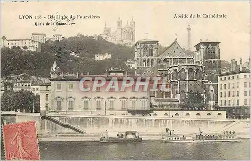 Ansichtskarte AK Lyon Basilique de Fourvieres Abside de la Cathedrale Bateau