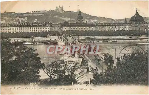 Cartes postales Lyon Pont de la Guillotiere Hotel Dieu et Coteau de Fourviere