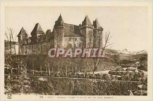Cartes postales Pau Chateau Henri IV et le Pic du Midi d'Ossau
