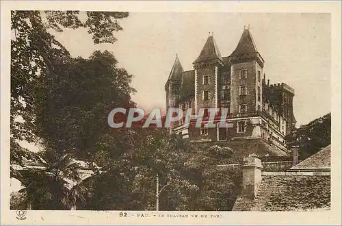 Cartes postales Pau Le Chateau vu du Parc