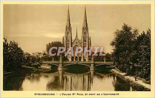 Ansichtskarte AK Strasbourg L'Eglise St Paul et Pont de l'Universite