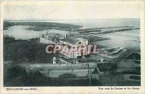 Cartes postales Boulogne sur Mer Vue vers le Casino et les Jetees