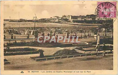 Cartes postales Royan Les Jardins du Casino Municipal et vue sur le Port