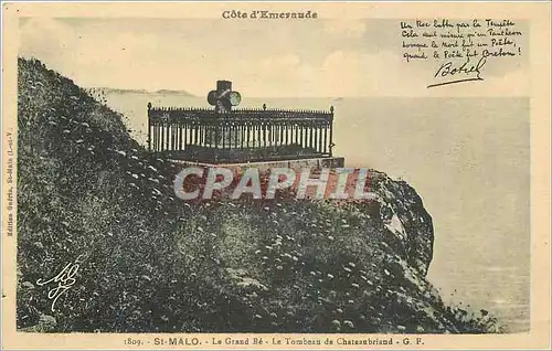 Cartes postales St Malo Le Grand Le Tombeau de Chateaubriand