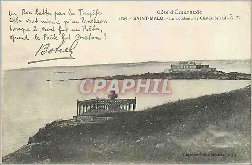 Cartes postales Saint Malo Le Tombeau de Chateaubriand Botrel