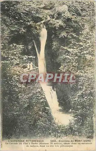 Cartes postales Environs du Mont Dore La cascade du plat a barbe