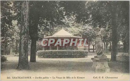 Ansichtskarte AK Chateauroux Jardin Public La Venus de Milo et le Kiosque