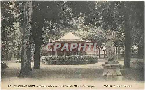 Cartes postales Chateauroux Jardin Public La Venus de Milo et le Kiosque