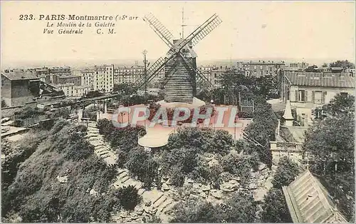 Cartes postales Paris Montmartre Le Moulin de la Galelie Vue Generale