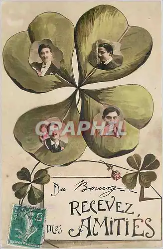 Cartes postales Recevez mes Amities Fleurs Homme