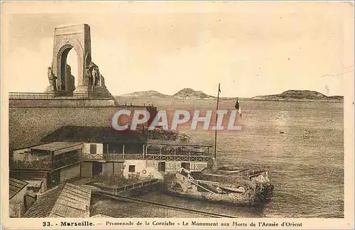 Cartes postales Marseille Promenade de la Corniche Le Monument aux Morts de l'Armee d'Orient