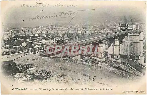 Ansichtskarte AK Marseille Vue generale prise du haut de l'Ascenseur Notre Dame de la Garde