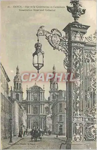 Cartes postales Nancy Rue de la Constitution et Cathedrale