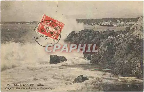 Cartes postales Cote d'Azur Nice Coup de Mer aux rochers de Rouba Capeu