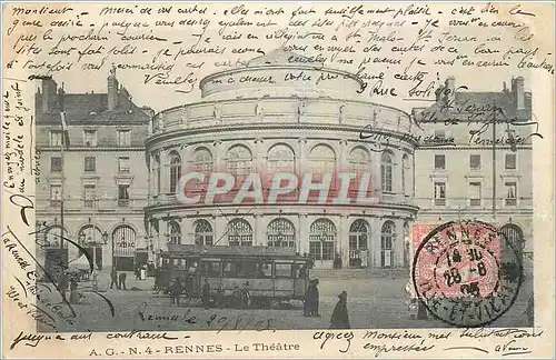 Cartes postales Rennes Le Theatre Tramway
