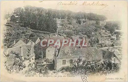 Cartes postales Semur Les Remparts vue prise des Chicottes