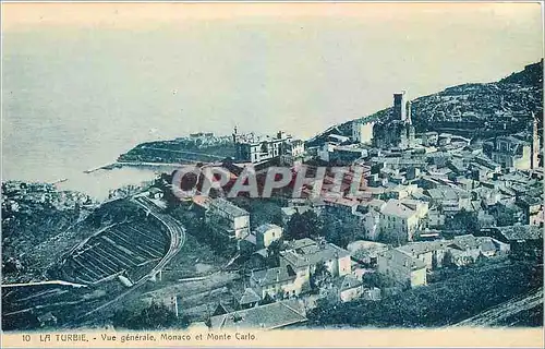 Cartes postales La Turbie Vue generale Monaco et Monte Carlo