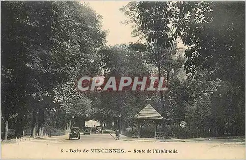 Cartes postales Bois de Vincennes Route de l'Esplanade