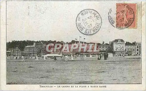 Ansichtskarte AK Trouville Le Casino et la Plage a Maree basse