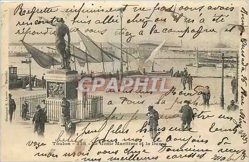 Cartes postales Toulon La Genie Maritime et la Danes Bateaux