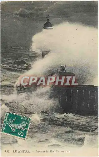 Cartes postales Le Havre Pendant la Tempete Phare