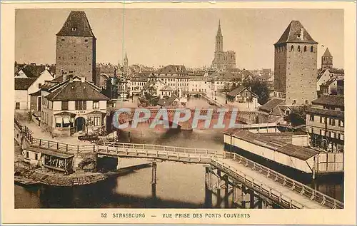 Ansichtskarte AK Strasbourg Vue prise des Ponts couverts