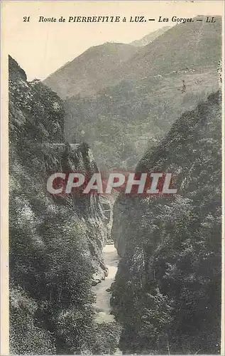 Cartes postales Route de Pierrefitte a Luz Les Gorges
