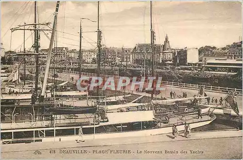 Cartes postales Deauville Plage Fleurie Le Nouveau Bassin des Yachts Bateaux