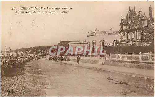 Cartes postales Deauville La Plage Fleurie Promenade de la mer vers le Casino