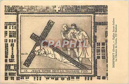 Cartes postales Domfront Orne Eglise Saint Julien Le Chemin de Croix IX Station Jesus tombe pour la troisieme fo
