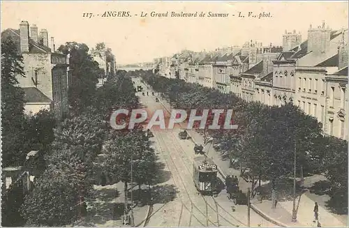 Cartes postales Angers Le Grand Boulevard de Saumur Tramway