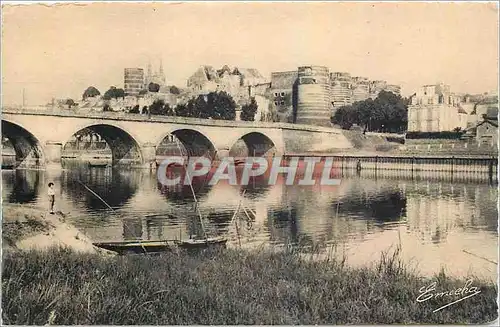 Ansichtskarte AK Angers Maine et Loire Le Pont de la Basse Chaise sur la Maine vers le Chateau