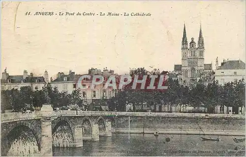 Ansichtskarte AK Angers Le Pont du Centre La Maine La Cathedrale