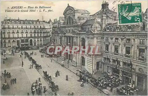 Cartes postales Angers Place du Ralliement Theatre et le Grand Hotel