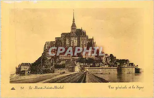 Cartes postales Le Mont Saint Michel Vue generale et la digue