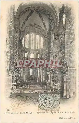 Ansichtskarte AK Abbaye du Mont Saint Michel Interieur de l'Eglise