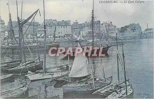 Cartes postales Cherbourg Le Quai Caligny Bateaux