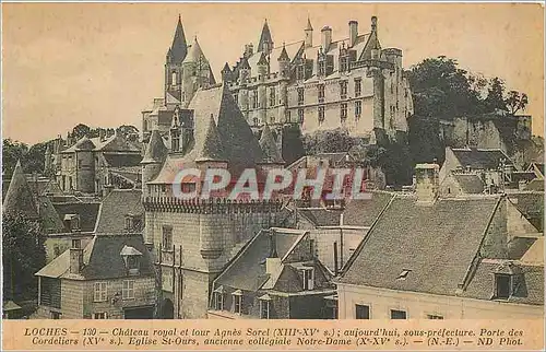 Cartes postales Loches Chateau Royal et tour Agnes Sorel