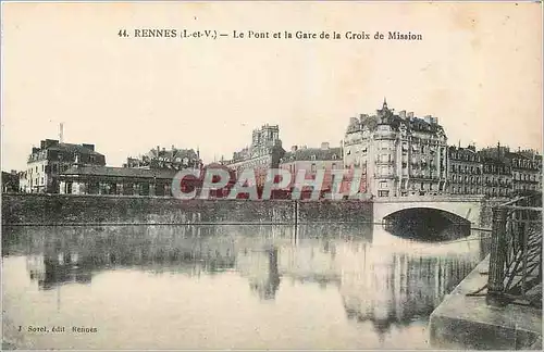 Ansichtskarte AK Rennes I et V Le Pont et la Gare de la Croix de Mission