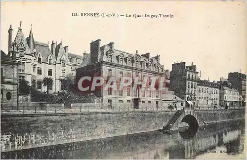 Cartes postales Rennes I et V Le Quai Dugay Trouin