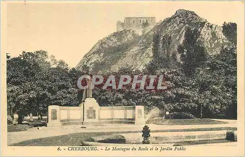 Cartes postales Cherbourg La Montagne du Route et le Jardin Public