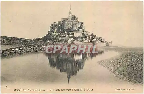 Ansichtskarte AK Mont Saint Michel Cote sur vue prise a l'Est de la Digue